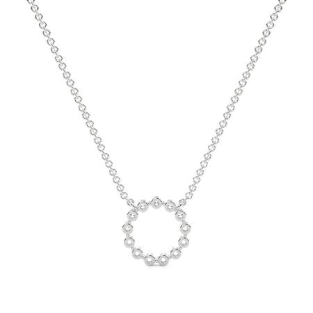 Round Diamond Circle Delicate Chain Pendant